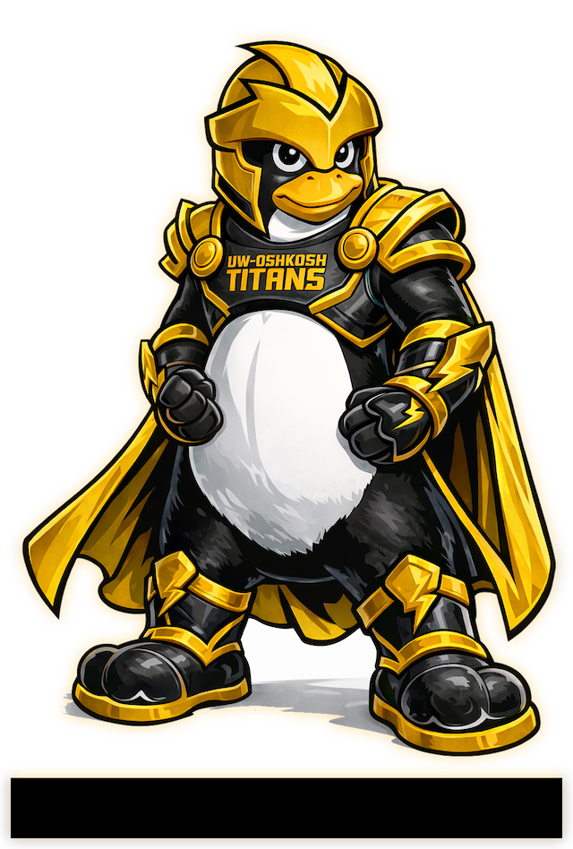 Titan Tux, standing at the gate.